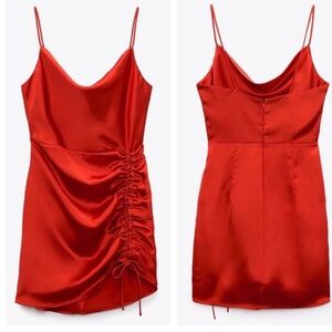 ZARA Silk Red Mini Dress